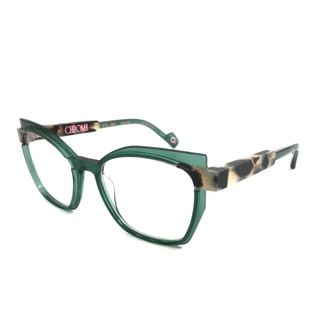 Etnia Barcelona Eyeglasses Frames CHROMA N39 GRHV Green Havana 52-13-140